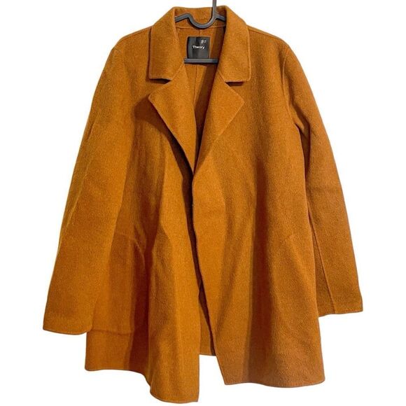 Theory Sileena Winsome 2 Wool Wrap Jacket Camel L - Picture 5 of 9